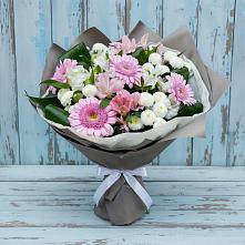 Букет цветов из:  Герберы, Альстромерии и Хризантемы #REPLACE_PRED# Углеуральском