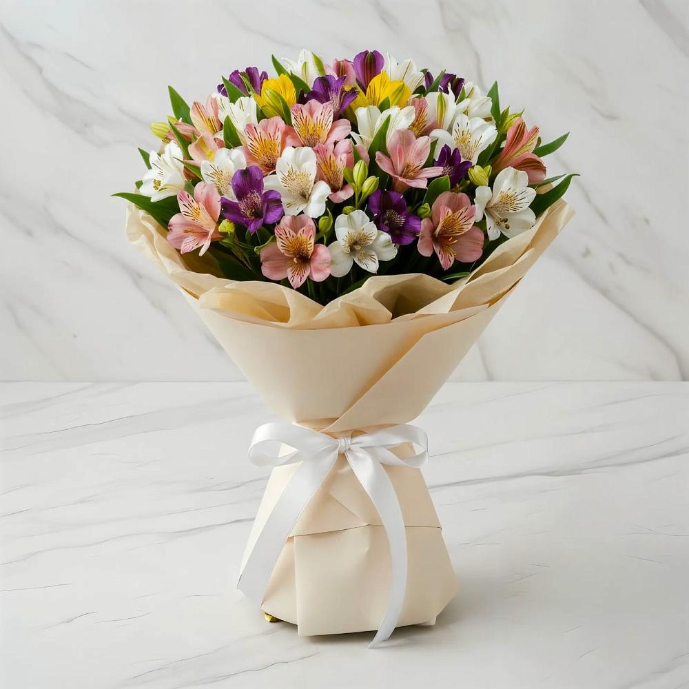 Букет цветов из: Альстромерии в Углеуральском