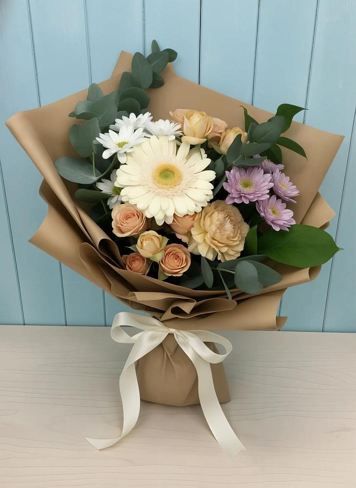 Букет цветов из: Герберы и Хризантемы в Углеуральском
