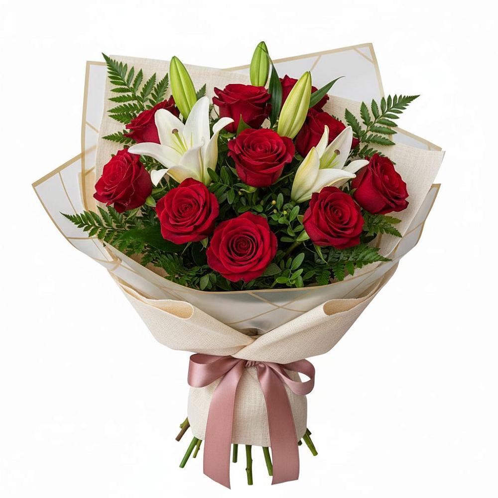 Букет цветов из: Лилии и Розы в Углеуральском