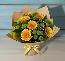 Букет цветов из:  Герберы и Хризантемы в Углеуральском