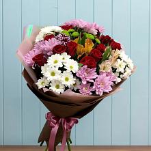 Букет цветов из:  Розы, Хризантемы и Альстромерии в Углеуральском