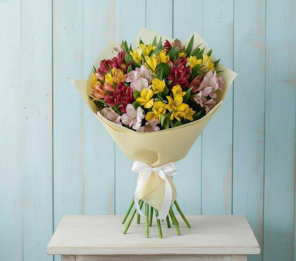 Букет цветов из: Альстромерии в Углеуральском