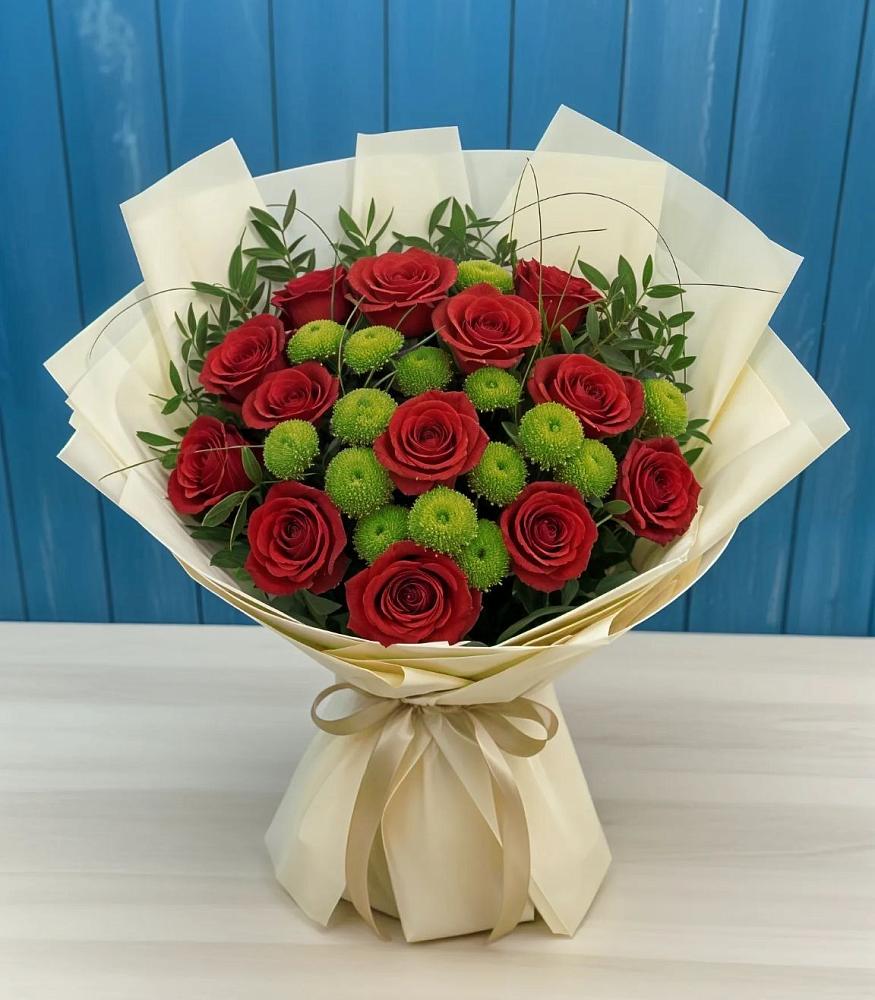 Букет цветов из: Розы и Хризантемы в Углеуральском